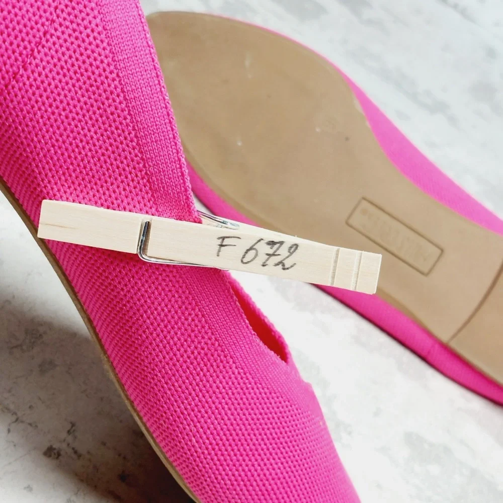 NEW Falls Creek Phoebe Pink Knit Pointed Toe Slip On Balletcore Flats F672 - Picture 11 of 11